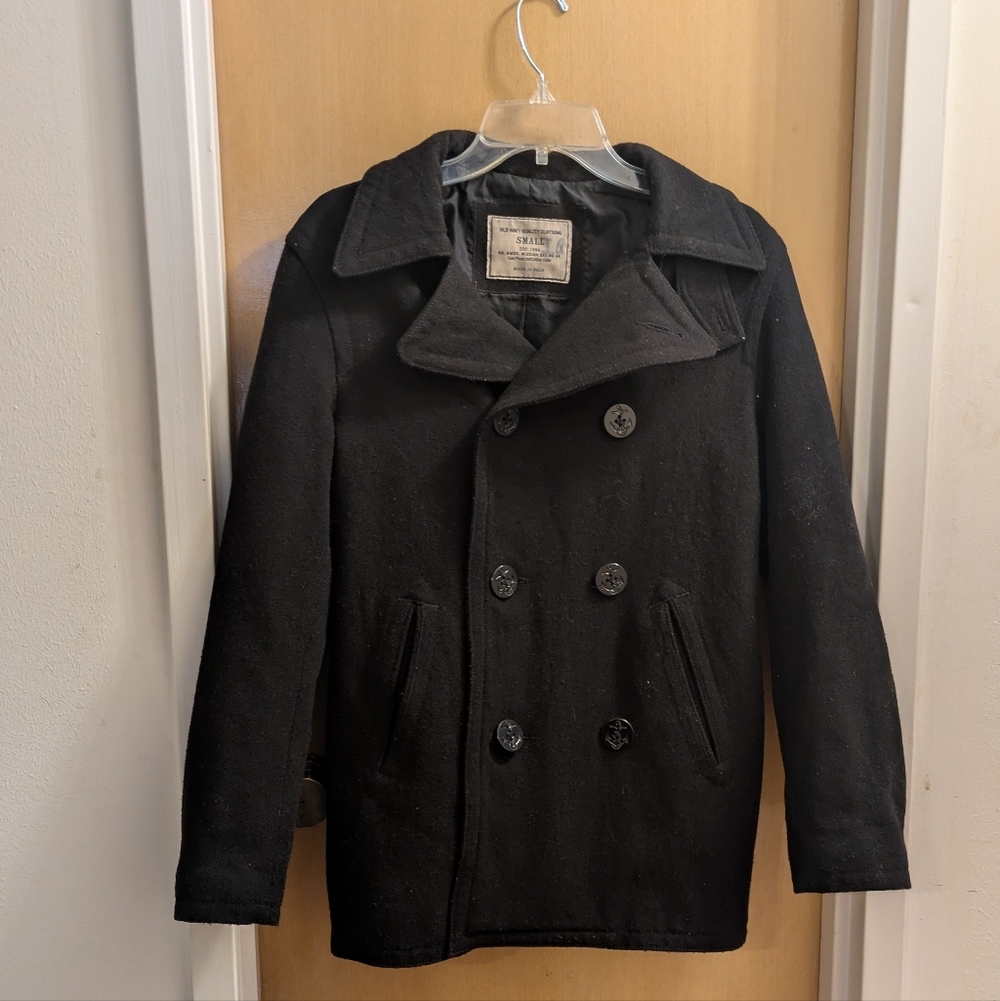 Men's Black Peacoat